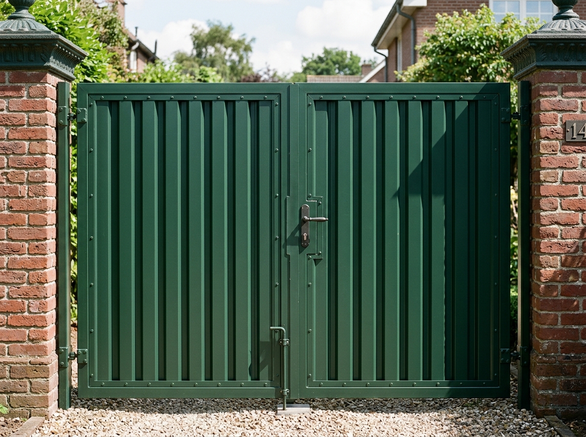 Распашные ворота из профнастила